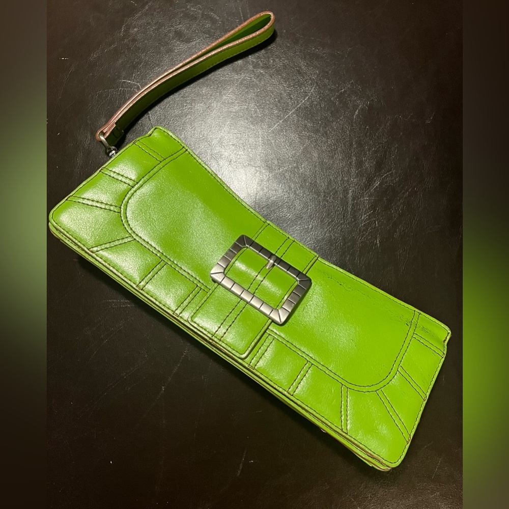 Women’s Anne Klein clutch with strap. About 12” long and 4” tall